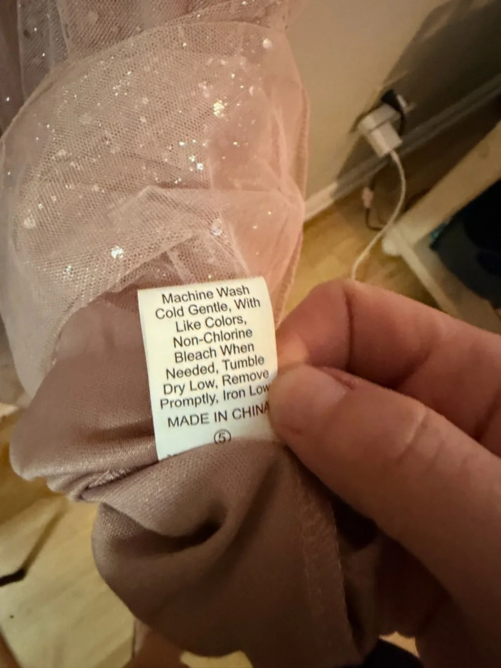 NWOT SHEIN Curve 1XL/14 Rose Gold sleeveless party mid dress with sheer fabric. - Picture 6 of 6